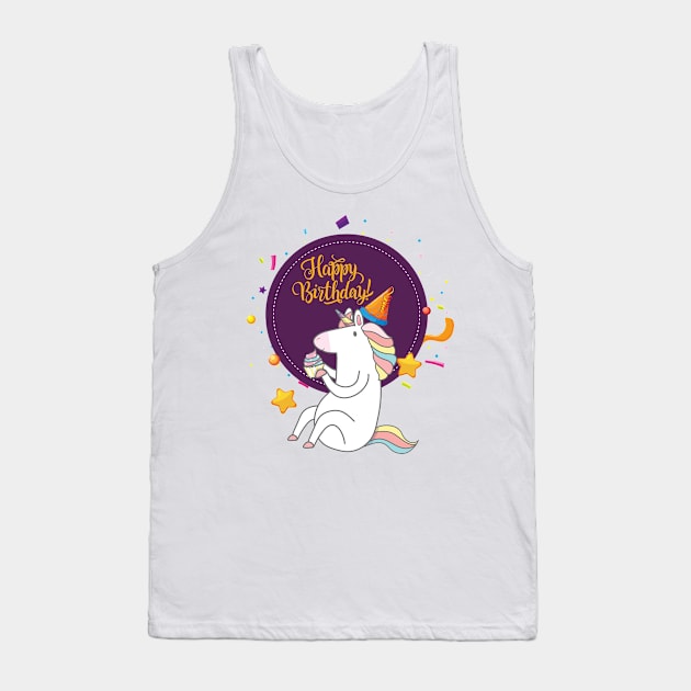 unicorn birthday Tank Top by SULY